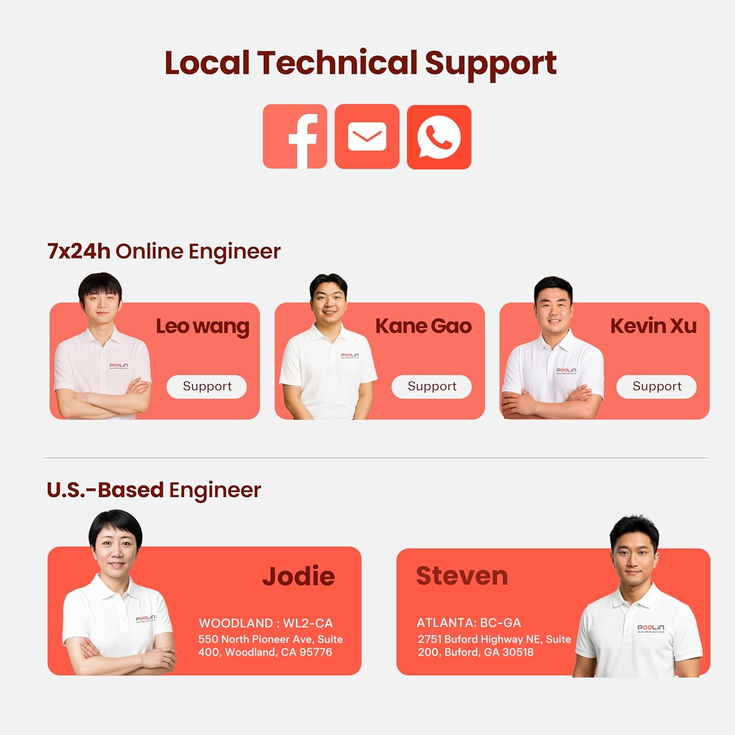 PooLin Local Technical Support contact information
