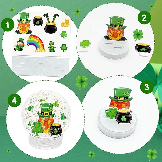 DIY St. Patrick's Day Glitter Snow Globes!