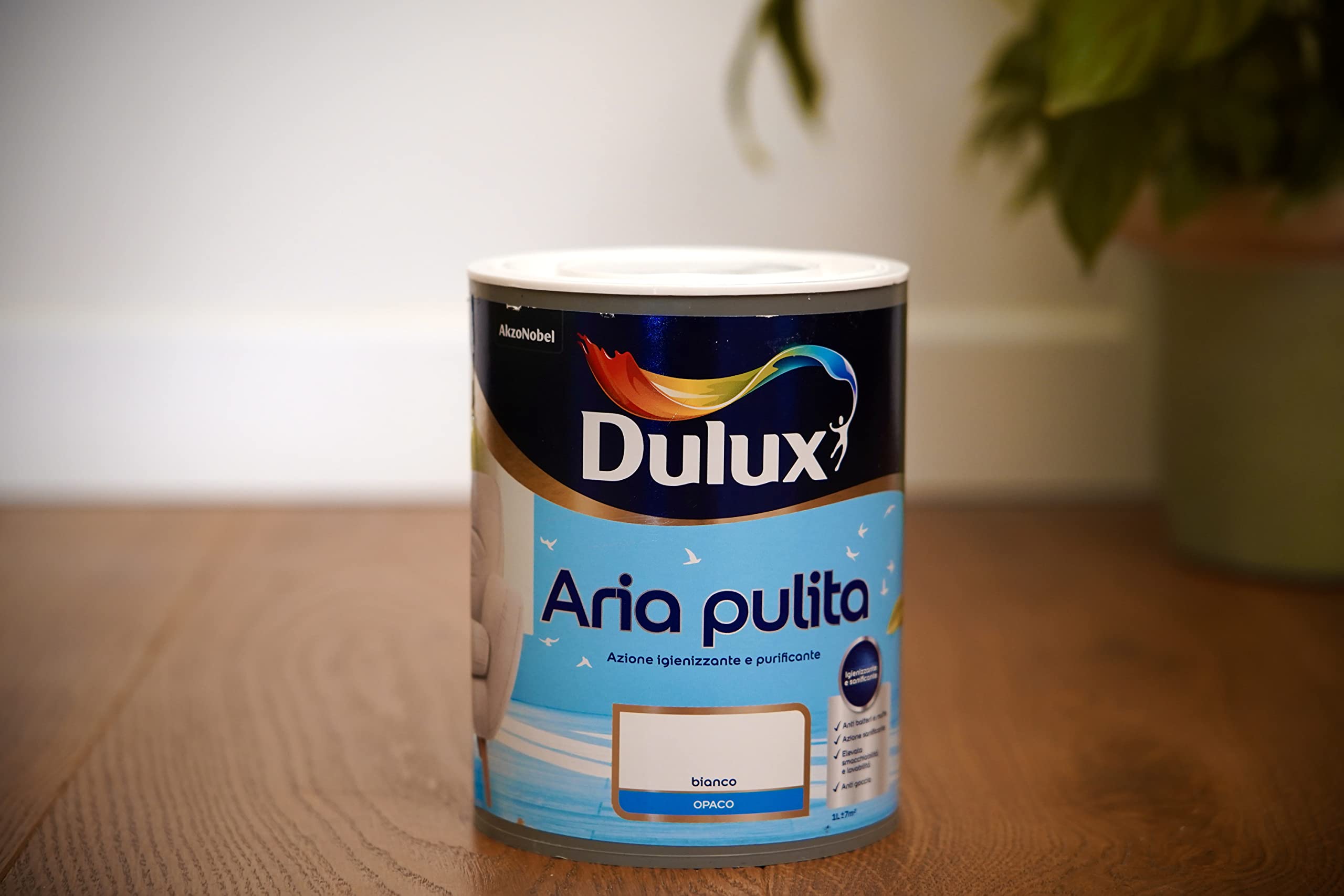 Dulux Aria Pulita Pittura per Interni all'Acqua con Formula Anti Inquinamento e Anti Formaldeide, 5 Litri, Bianco, 5L