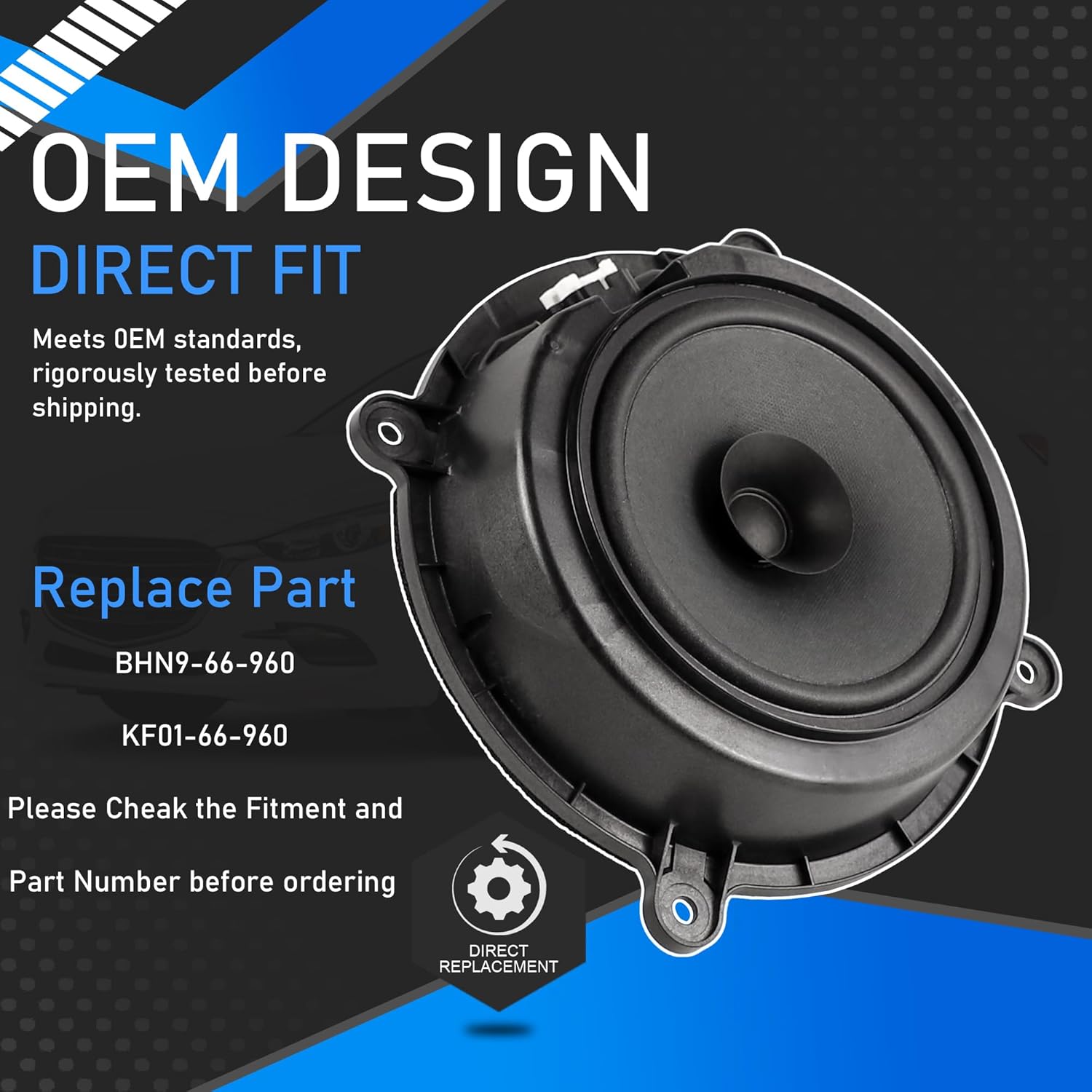 BHN9-66-96 Front Door Speaker Compatible with 2014-2018 Mazda 3 2013-2016 Mazda 6 CX-5 Coaxial Speaker Replaces KF01-66-960