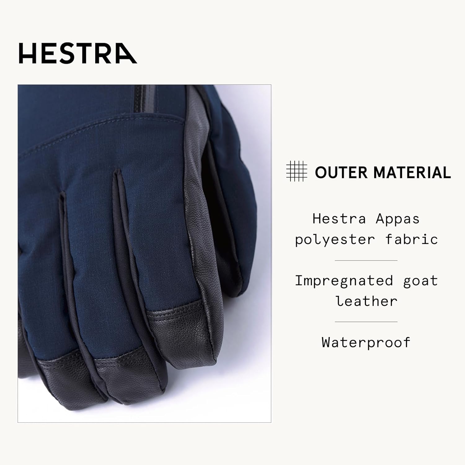 Hestra CZone Pointer Glove - Waterproof, Durable Glove for Skiing, Snowboarding, and Mountaineering