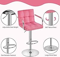 Vista 194 de Yaheetech - 4 taburetes de bar ajustables para mostrador de cocina, taburetes de bar/mostrador, silla de comedor giratoria hidráulica de piel Marrón