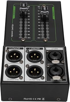 High Precision Passive Preamp Volume Controller, Hi Fi Pre Amplifier, Sound Level Adjuster Plug and Play Passive Stereo ControllerBlack