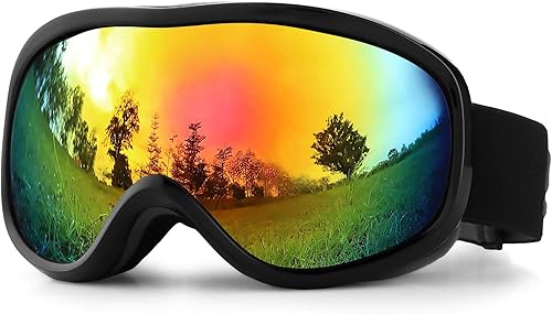 SPOSUNE Gafas de Esquí Sobre Gafas con Lente Doble, Gafas de Nieve Anti-empañamiento Anti-UV para Hombres Mujeres Jóvenes Esquí Moto de Nieve