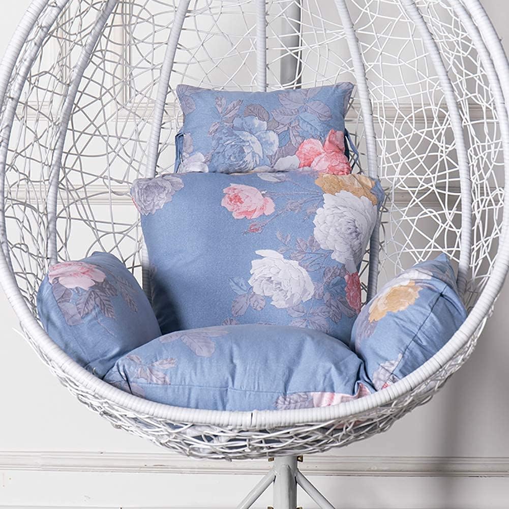 屋外用吊り下げ式エッグチェアクッション（紐付き）、厚みのある洗えるパティオスイングパッド、ガーデンハンモックバスケット用枕(Styl バスケットチェア  クッション, エッグチェア クッション、 ダブルハンギングウィッカーチェアクッション、ハンギングスイングチェア2 ... 厚手ハンモック チェアクッション スイングハンモック バスケット シートクッション スタンドなし 籐製 ソフトチェアシートパッド ガ