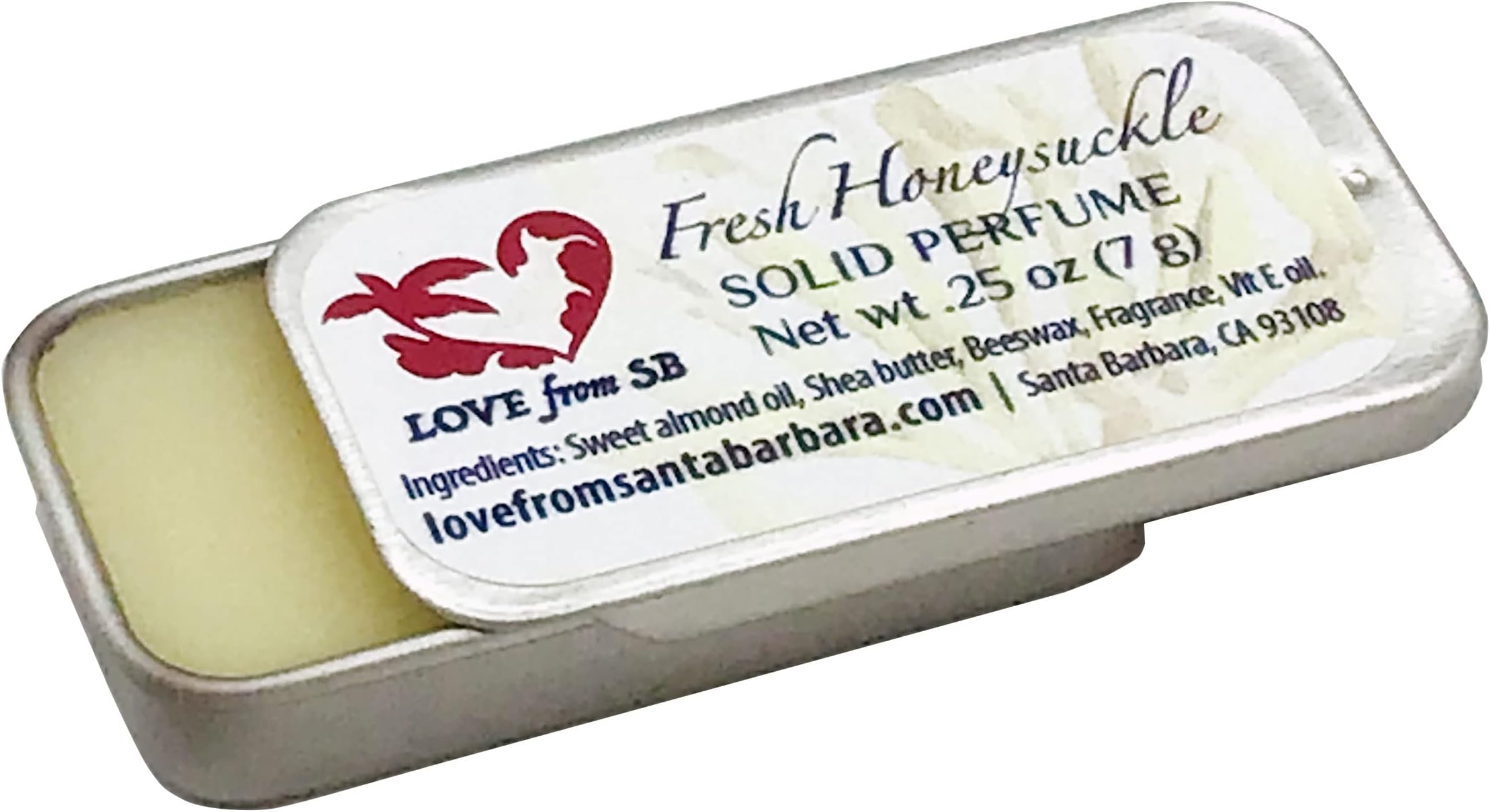 Compact Personal Fresh Honeysuckle Solid Perfume | Luxurious Artisan Spa Gift for Her | Convenient, fits in your purse or travel bag | Honeysuckle Perfume