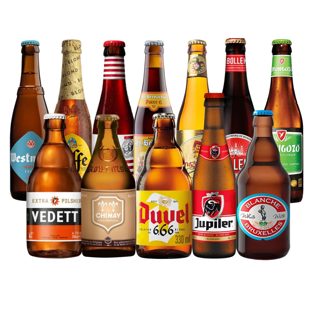 Belgian Craft Beer Mixed Case with Glass (12 Pack)