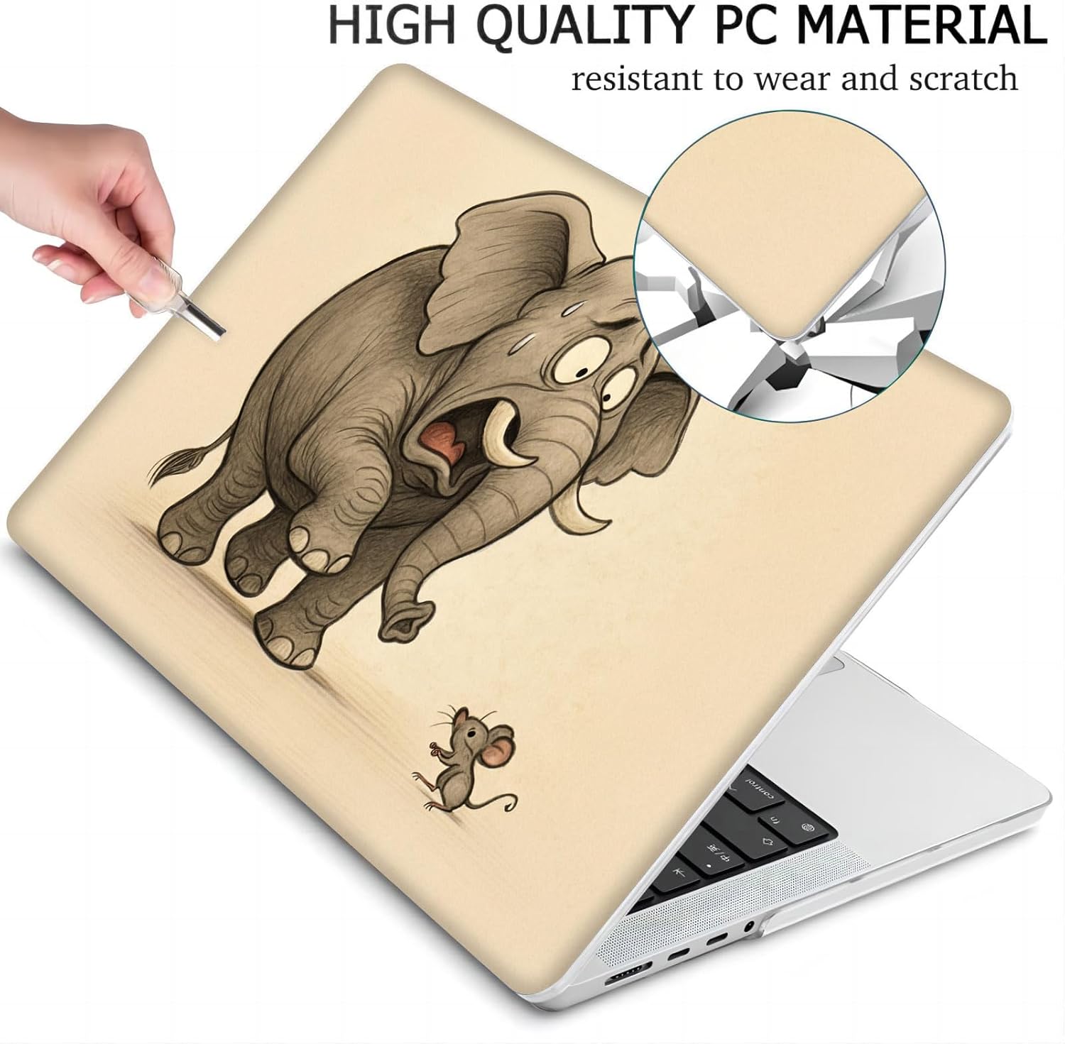 Compatible with MacBook Neo 13-inch, Hard Shell Case with Keyboard Cover and Screen Protector (A3404 A18 Pro chip, 2026 Release) - Elephants MC22467