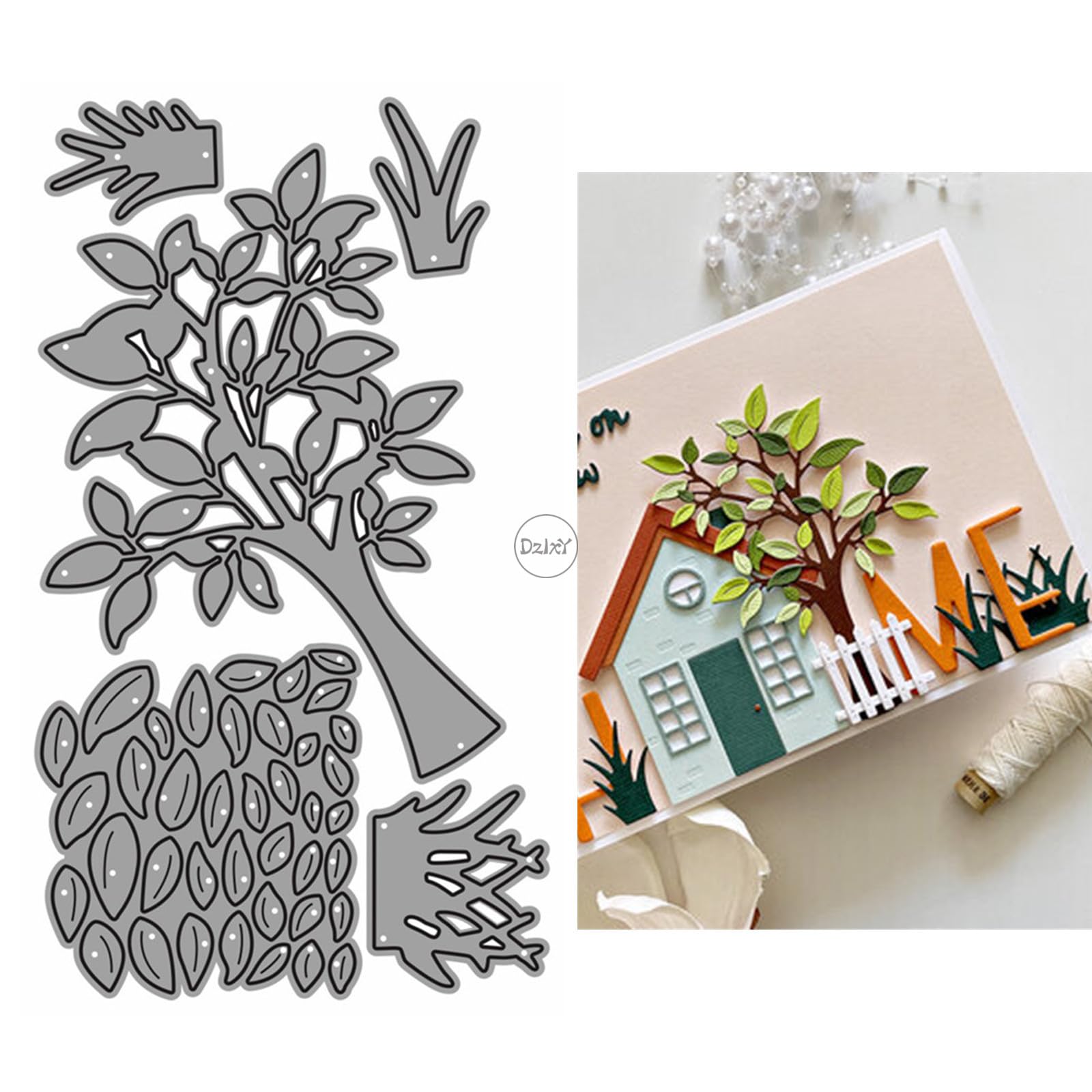 DzIxY Patchwork Trees Grass Metal Cutting Dies for Card Making Kit Embossing Paper Die Cuts Set Scrapbook Stencils Supplies Machine Templates โ image 1
