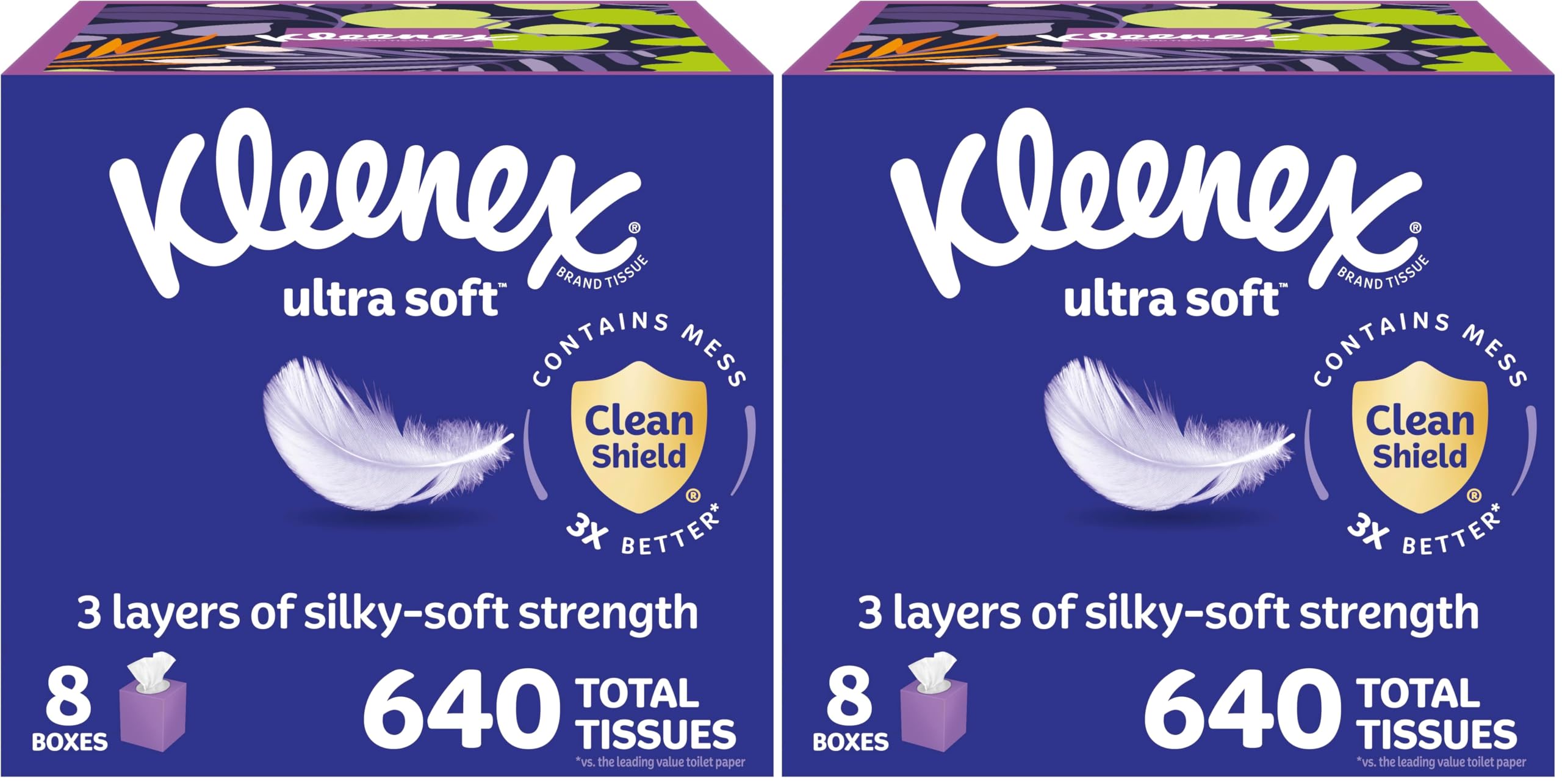Kleenex Expressions Ultra Soft Facial Tissues, 18 Cube Boxes, 60 Tissues per Box, 3-Ply (1,080 Total Tissues), Packaging May Vary - 2