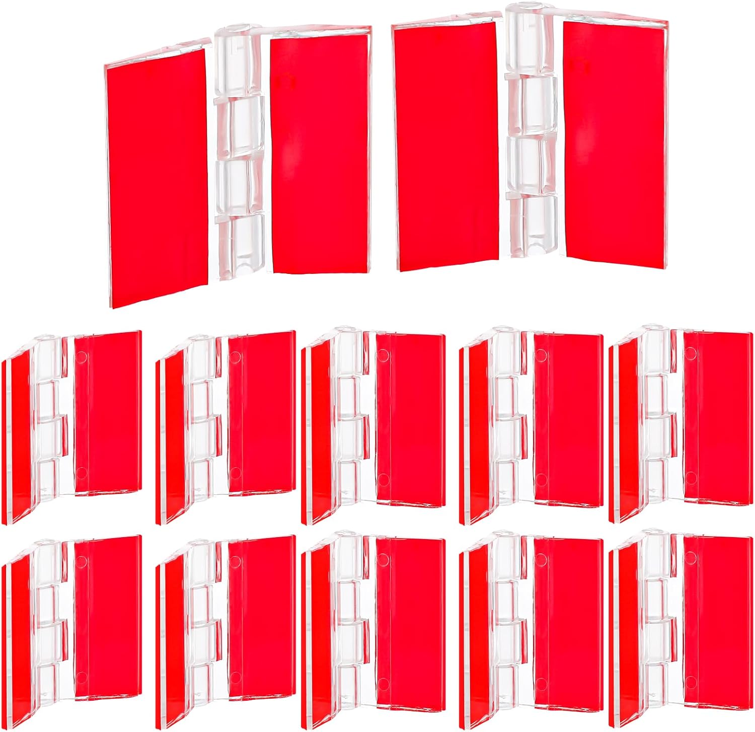 12 Pcs Plastic Hinges Acrylic Hinges Clear Small Hinges Self Adhesive Piano Hinge for