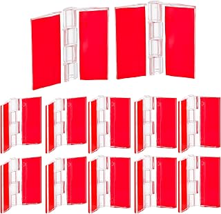 12 Pcs Plastic Hinges Acrylic Hinges Clear Small Hinges Self Adhesive Piano Hinge for Cabinet Aquarium Lid Furniture Display Stand (45x35mm)
