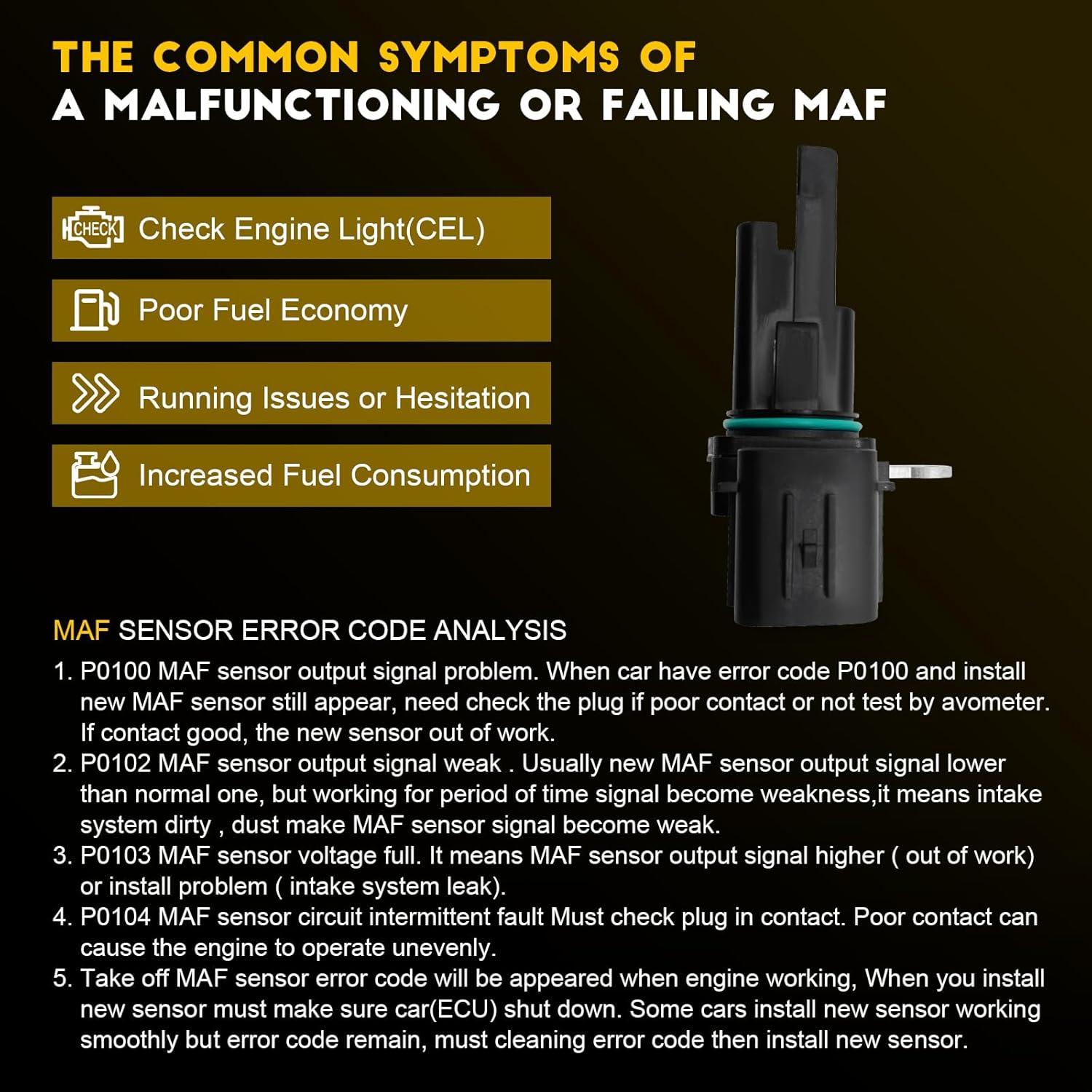 OCPTY Mass Air Flow Sensor Fits for Lexus Ls600H V8 2008-2016 for Ls460 V8 2007-2017 for Gs460 V8 2008-2011 2220438020
