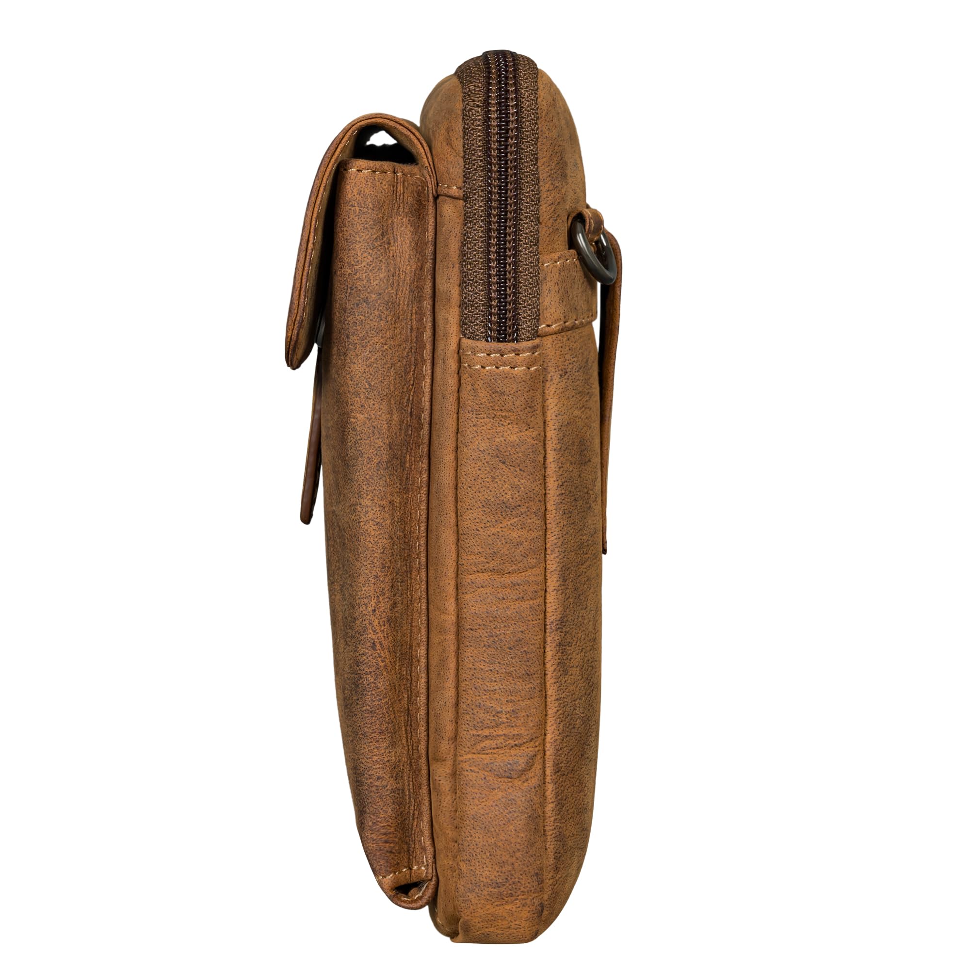 STILORD Mael 2-in-1 Umhängetasche Herren Leder Handytasche zum Umhängen Gürteltasche Brusttasche - Stilvoller Brust-Beutel Klein Schultertasche Männer aus Echtleder Farbe:Bergamo - braun