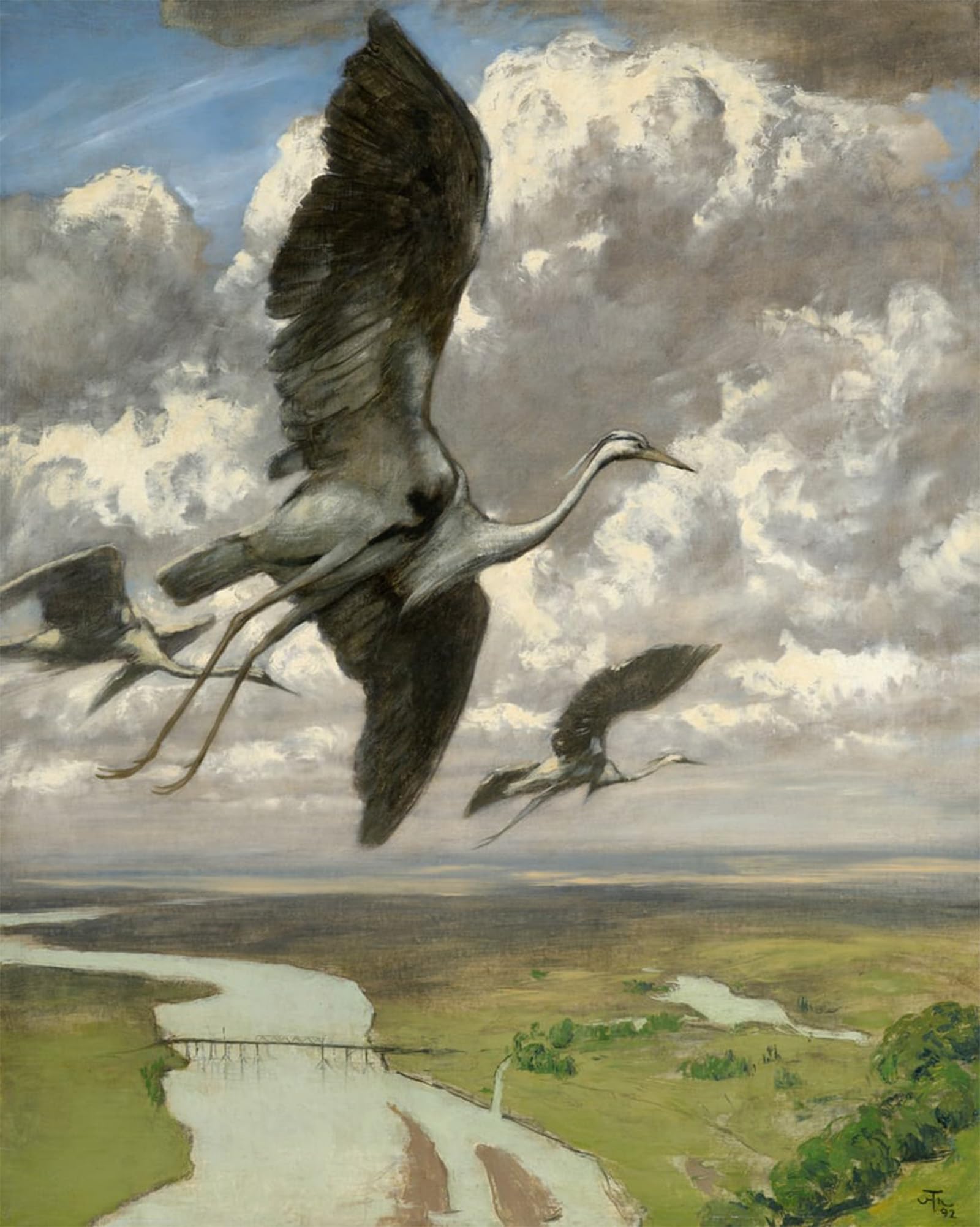 Cuadro de pájaros de Hans Thoma de 60x90cm para tapar imperfecciones de pared 5