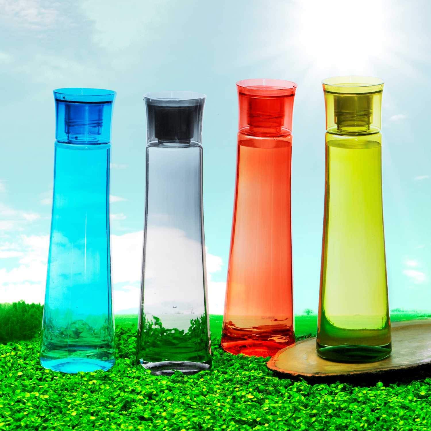SCL Steelo Selina Water Bottle Set of 4, 1L (1000 ml) Each, BPA Free Food Grade PET Plastic Bottles, Leak Proof Fridge Bot... - Review, Price and Buying Guide