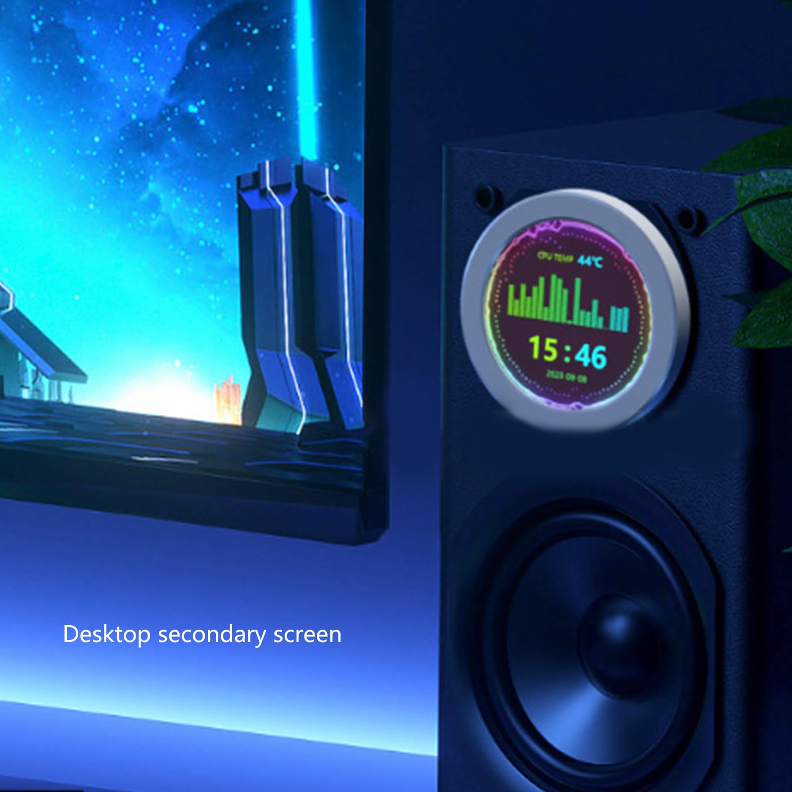 Pantalla de 2.1 pulgadas IPS USB refrigerada por agua 480 x 480 Pantalla secundaria GPU Monitor de disco duro Pantalla dinámica Pantalla redonda