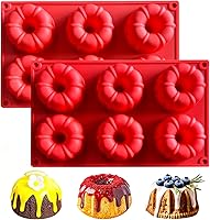 Vista 2 de SOV Mini molde de silicona para tartas, moldes de silicona para tartas, molde para hornear pasteles pequeños de varias cavidades, moldes de silicona