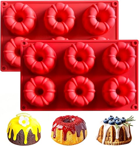 Miniatura 2 de SOV Mini molde de silicona para tartas, moldes de silicona para tartas, molde para hornear pasteles pequeños de varias cavidades, moldes de silicona