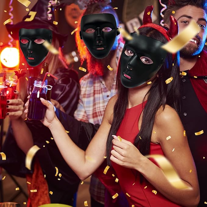 6 Máscaras Negras de Halloween para Adultos Disfraces Fiesta miniatura 4