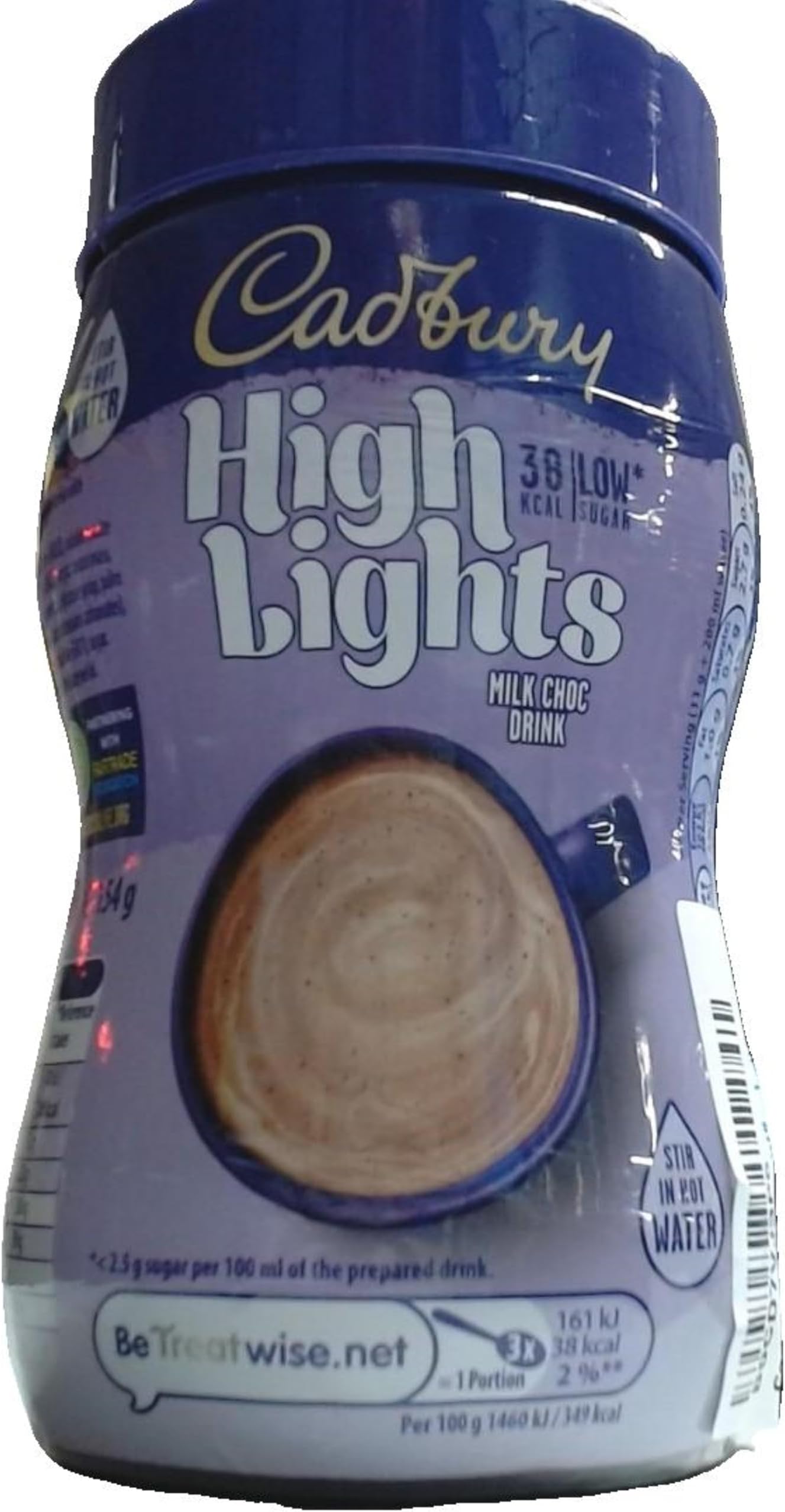 Cadbury Highlights Instant Hot Chocolate OFFICIAL, Fair Trade Cocoa Powder, Milk Chocolate Flavour 154g