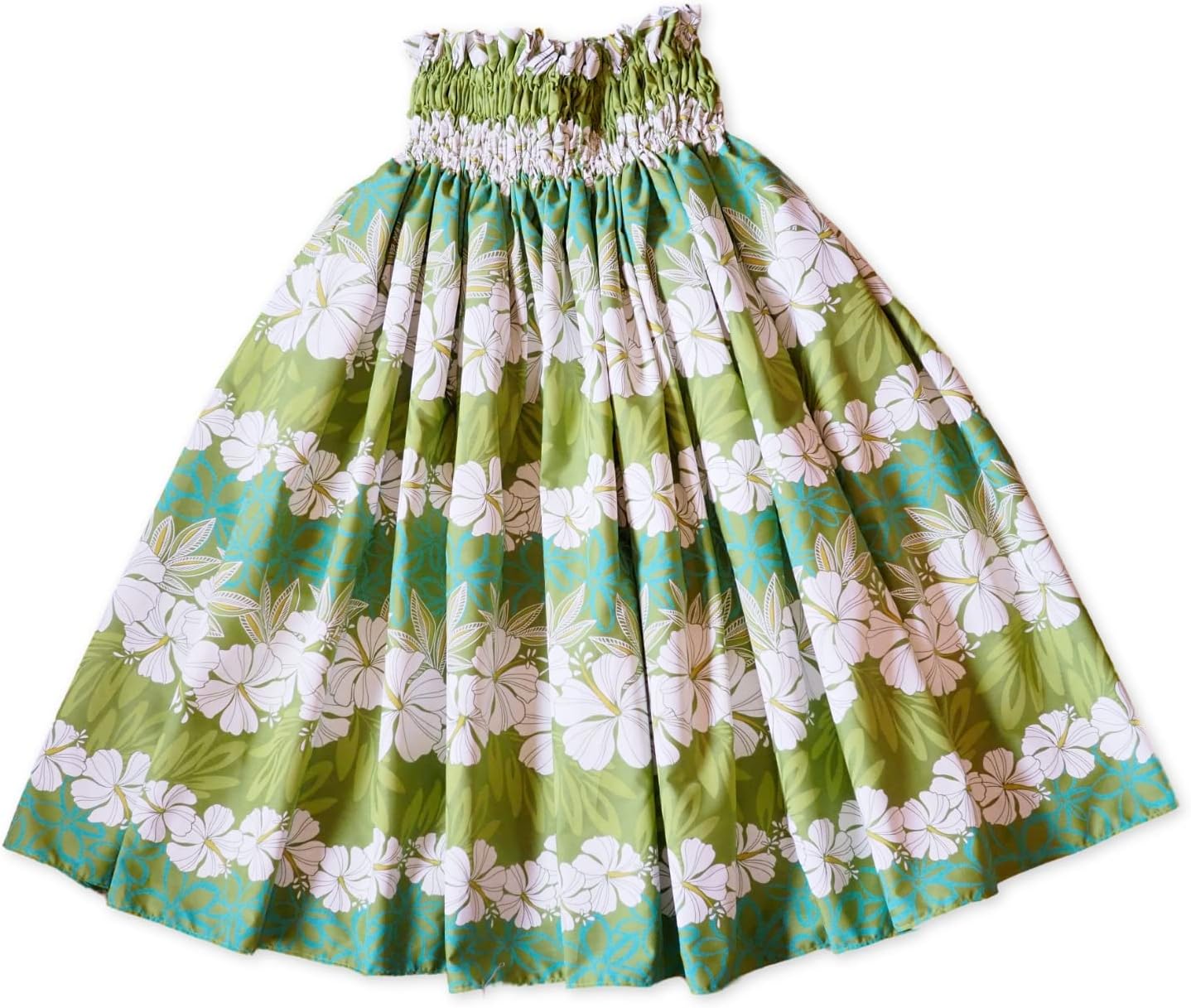 Women's Aloha Lei Green Hawaiian Pa'u Hula Skirt