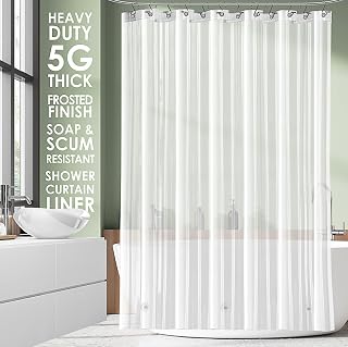 Clara Clark Shower Curtain Liner - Lightweight Vinyl PEVA, 72x72 Frosted, Waterproof Plastic With 3 Magnets, 5G Premium for Bathroom