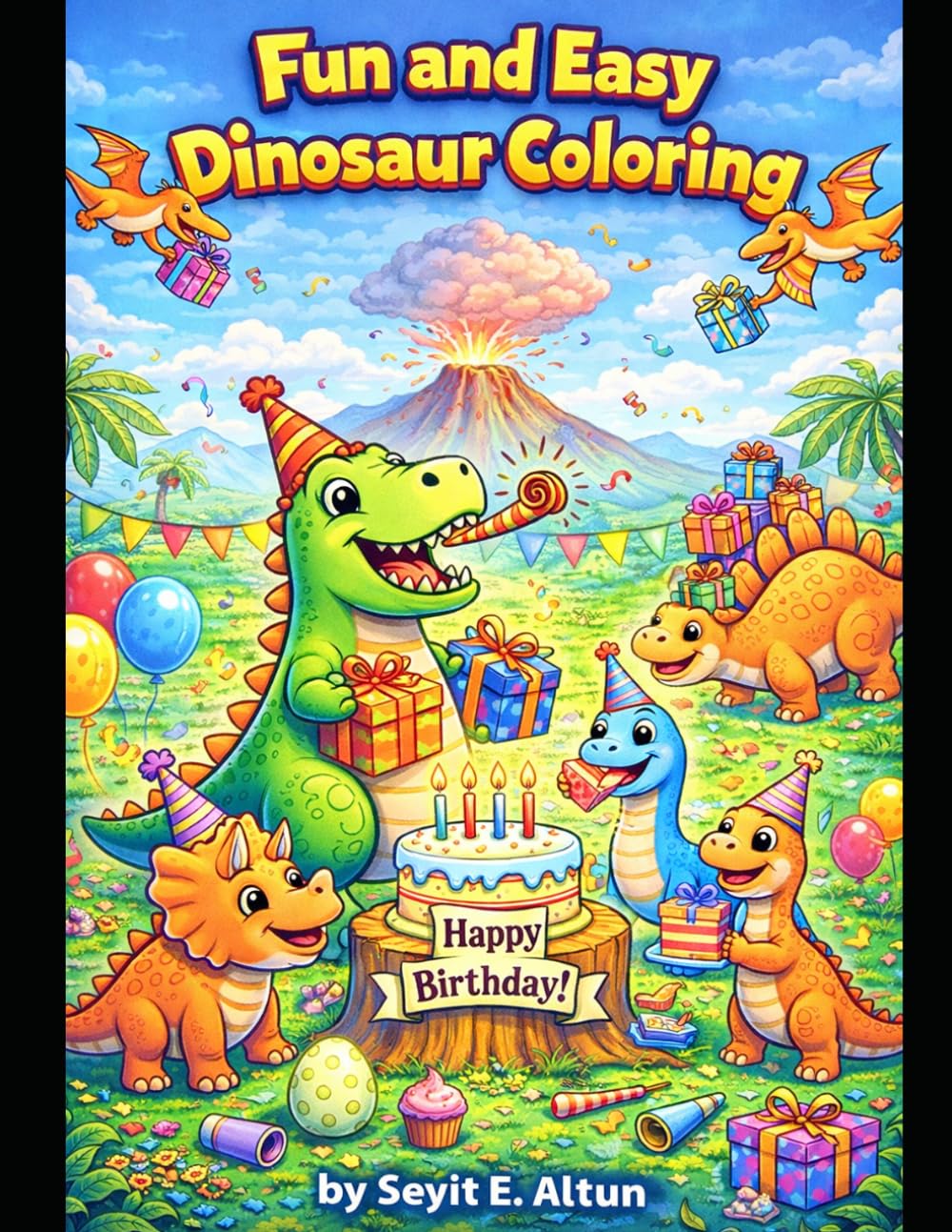 Fun and Easy Dinosaur Coloring Pages: Fun and Easy Dinosaur Coloring Pages for Kids