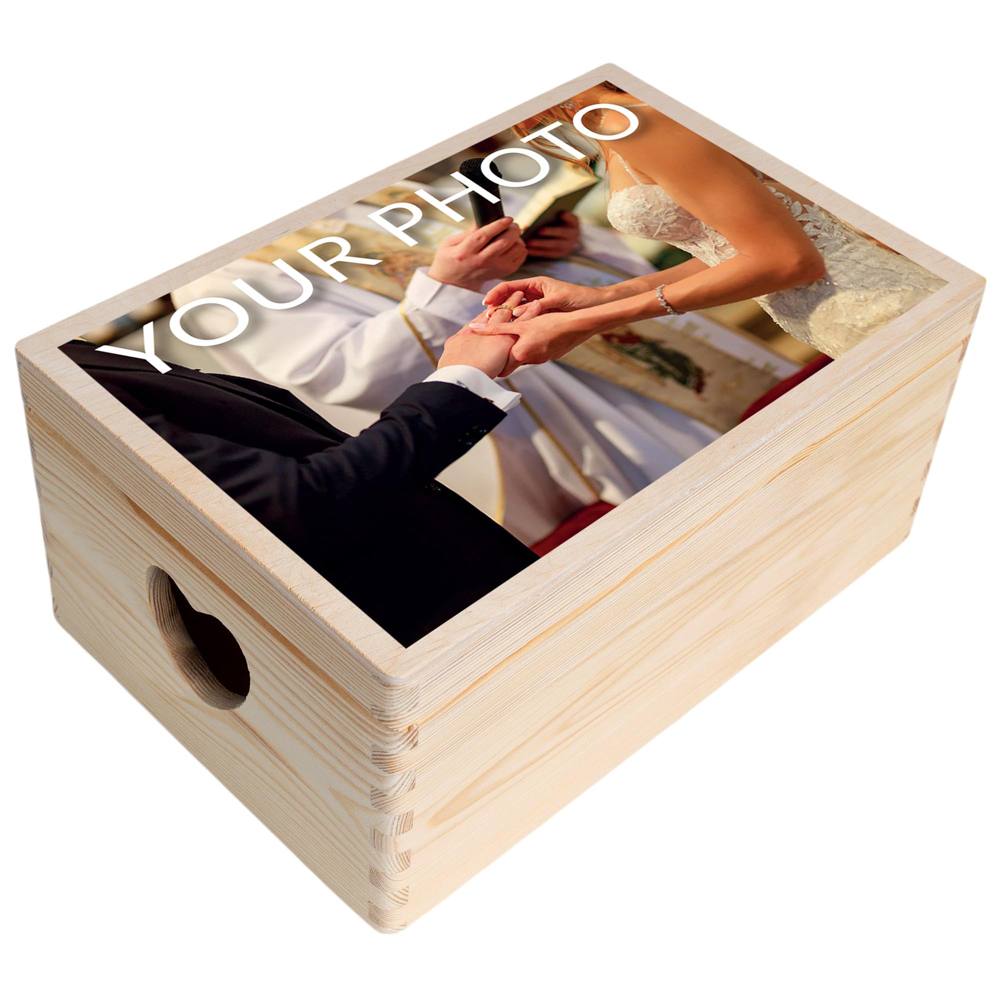 Creative Deco Personalised Any Photo Gifts for Women, Men, Girls or Boys | Unique Custom Gift Box for Him/Her | Customised Wooden Storage Box | Perfect as a Keepsake or Decoration