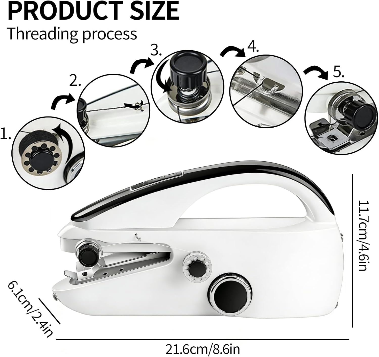 Handheld Sewing Machine, Portable mini Sewing Machine with 20 Thread Colors Emergency Sewing Kit and Storage Case, 2-Speed, Two Power Supply Modes, for Beginners, Adults, DIY, Home, Travel