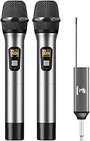 TONOR TW630 Wireless Microphones: Dual UHF Cordless Metal Mics, 200ft Range, Pro Karaoke Mic System for Singing, Wedding, Party, Church