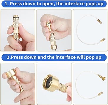 2pcs Hydraulic Steering Bleed Kit HS5157 Boat Bleed Kit Filler Tube with Brass Swivel Compatible with Seastar Hydraulic Steering for Outboard Inboard Sterndrive Hydraulic Helms Marine Tool Kit