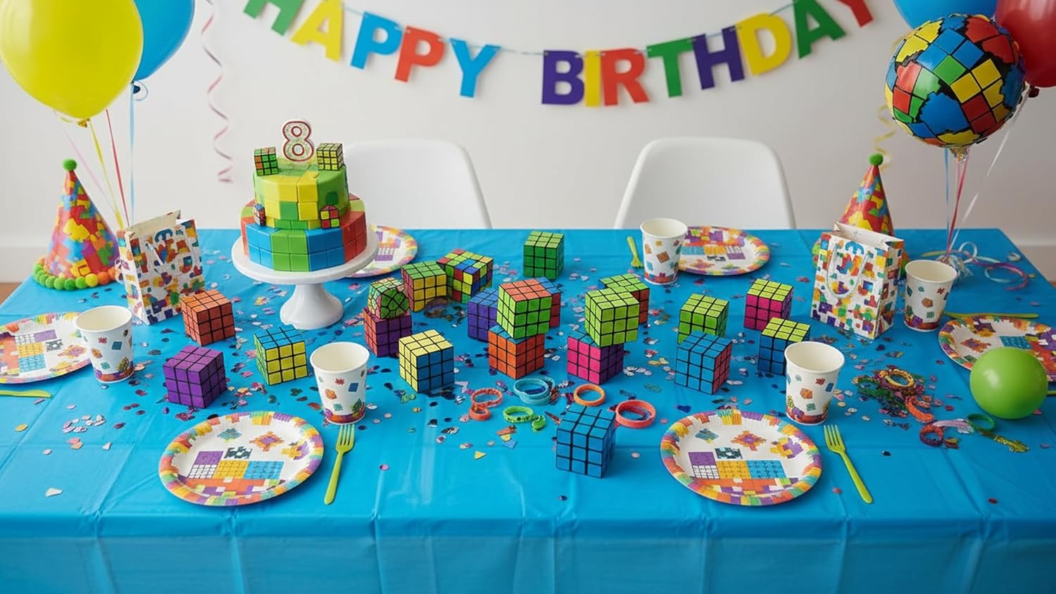 Bulk 24 Pack 3x3 Speed Puzzle Cubes - Classic Magic Brain Teasers, Party Favors, Classroom Prizes, Birthday Stocking Stuffers - Bright Colors, Beginner Friendly