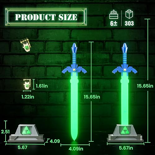 Miniatura 6 de Ubrixmen Juego de bloques de construcción de espada maestra BOTW para regalo de niños (303 piezas)