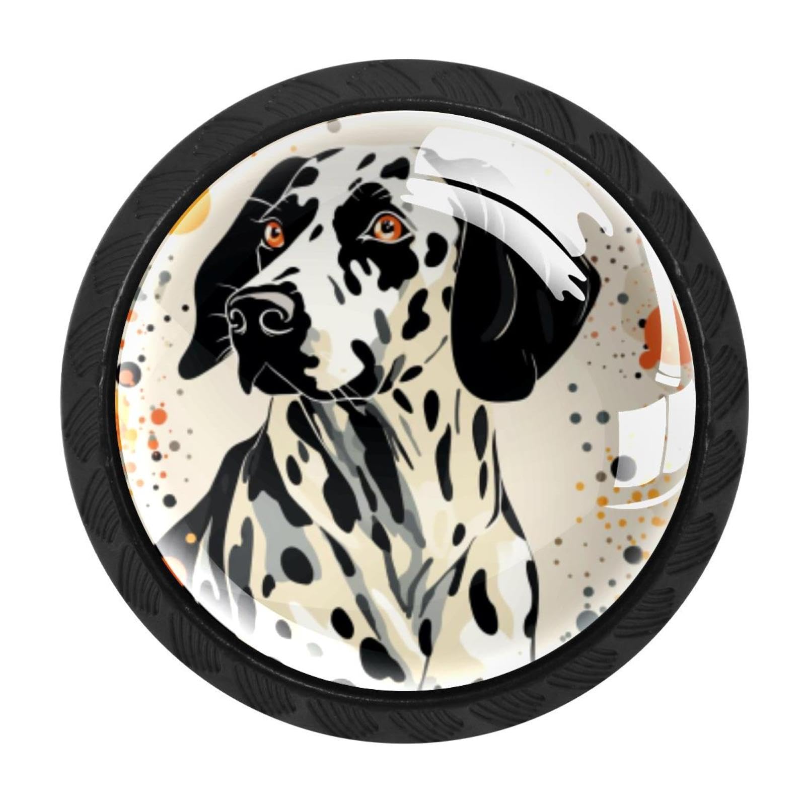 Chenzzzz Multicolored 01 4 Pack Black Spotted Dog Cabinet Pulls Kitchen Cabinet Handles Ideal For Cabinet,Drawer,Cupboard And Wardrobe