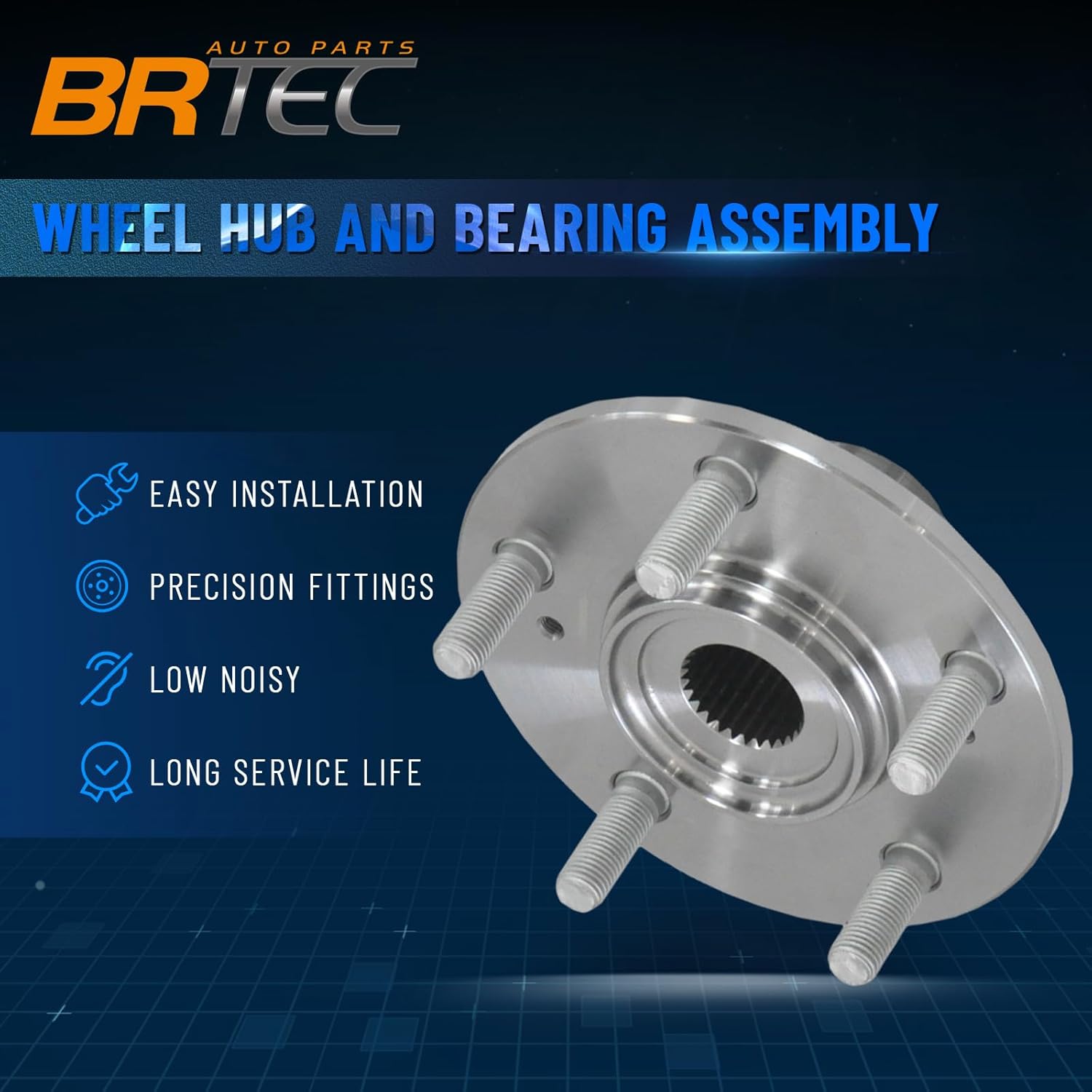 44600-S47-000 2 Pack Front Left/Right Wheel Hub for Honda CR-V 1997-2001/Prelude 1997-2001 Pair