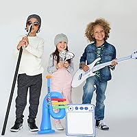 Vista 7 de TOYANDONA Instrumento musical inflable, 6 piezas, instrumento inflable para banjo, trompeta, cuerno, premios de carnaval, decoraciones de fiesta