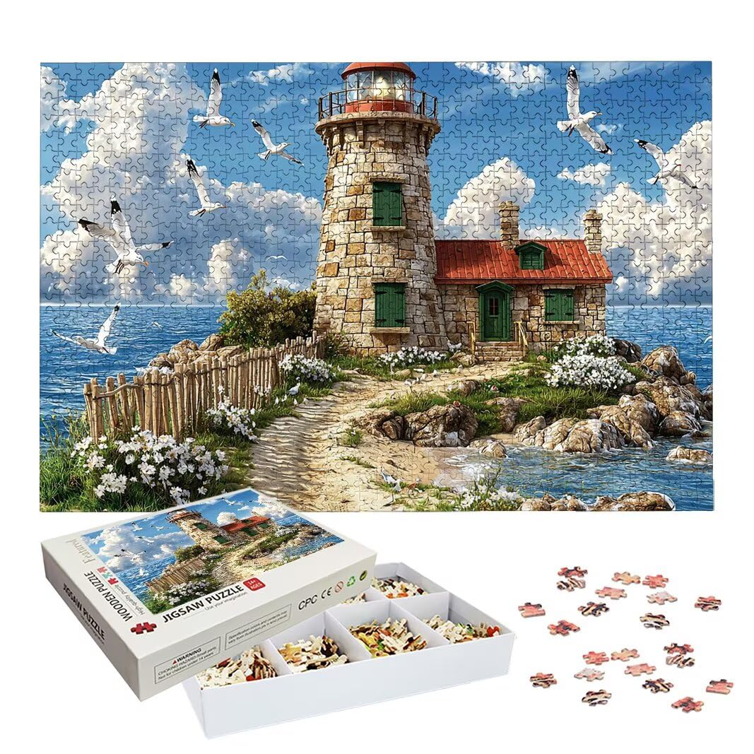 Puzzle 5000 Piezas, Puzzle Faro de Madera para Adultos, Regalos -2558