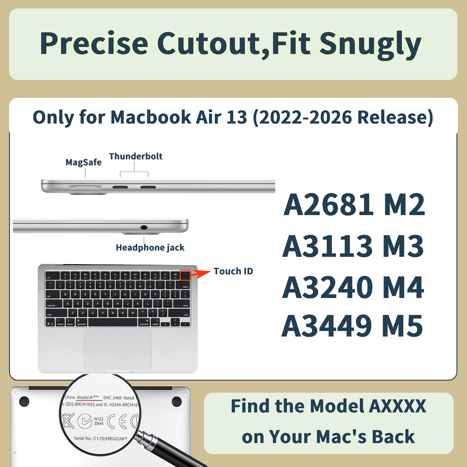 Funda Protectora para MacBook Air 13 Pulgadas M5 M4 M3 M2 A3240 A3113 A2681 Carcasa Dura para Macbook Air 13,6" 2025 2024 2022,Estuche Cover Dura Fina,Cerebral Izquierdo y Derecho
