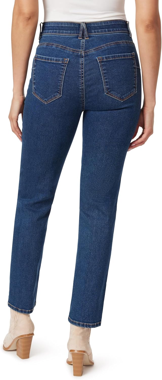 Angels Forever Young Womens Jeanie Lift Mid-Rise Straight Ankle Jeans - Image 2
