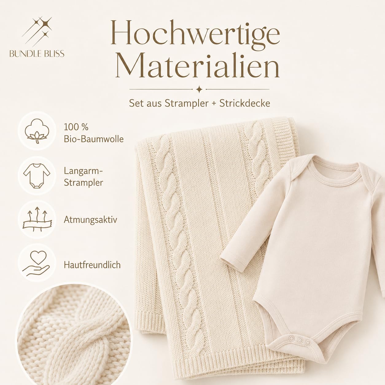 Bundle Bliss Set regalo per neonati in 100% cotone biologico – coperta e body | Set di vestiti per neonati e neonati morbido e traspirante (0-3 mesi)