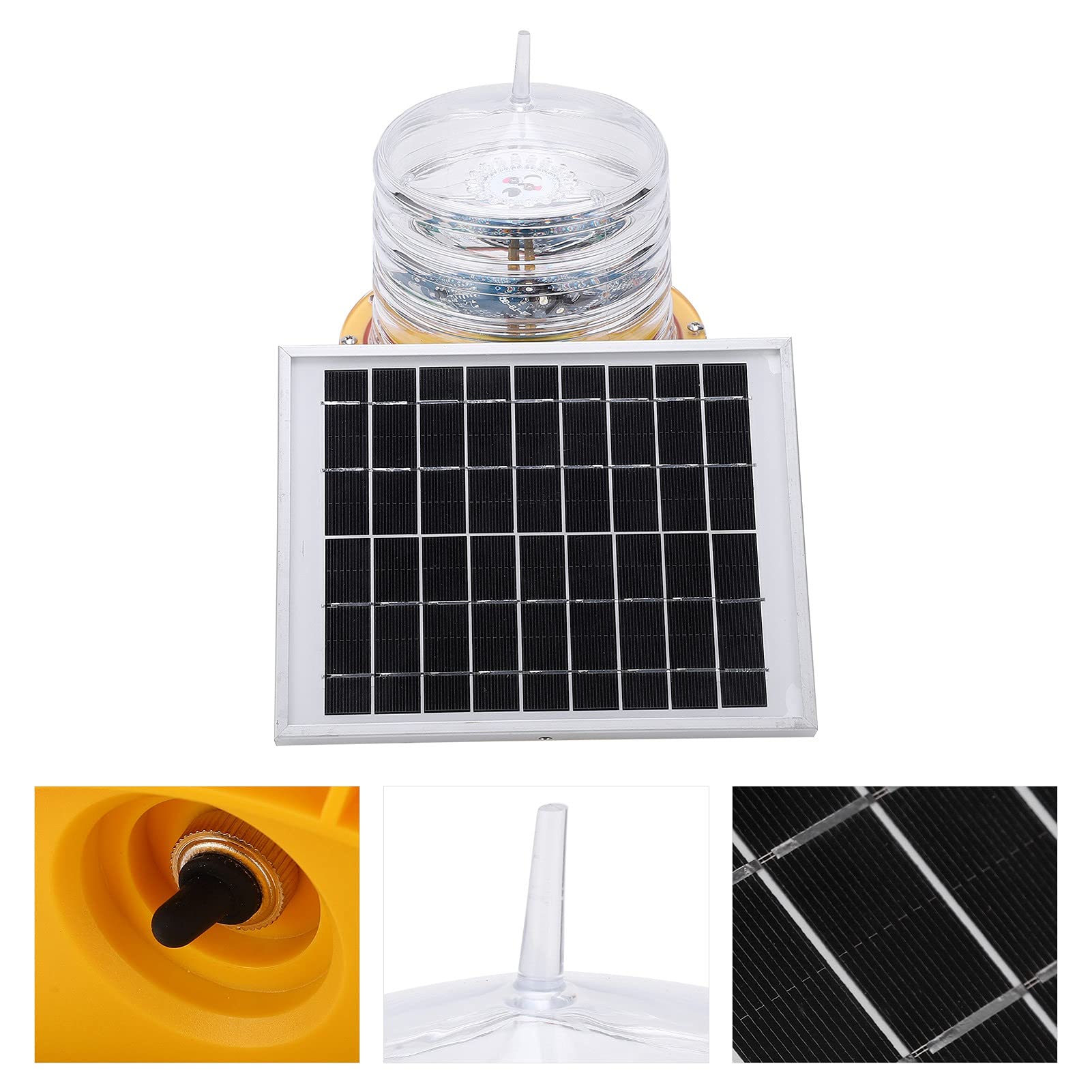 BRRNOO Faro Solare di Segnalazione, Luce Rossa Lampeggiante a 360 Gradi,