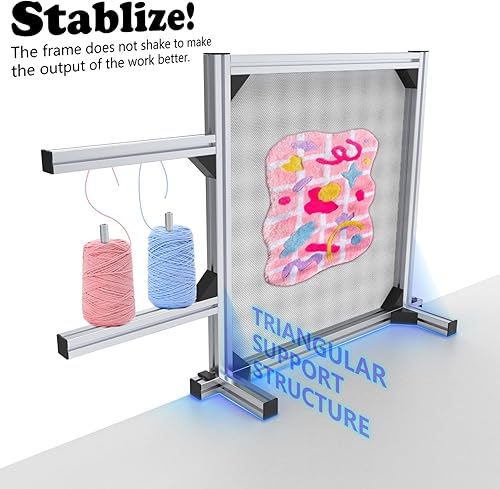 Miniatura 21 de Kit de marco de acolchado de aluminio para hacer alfombras, soporte de tela de acolchonamiento primario, kit de marco de alfombra para suministros