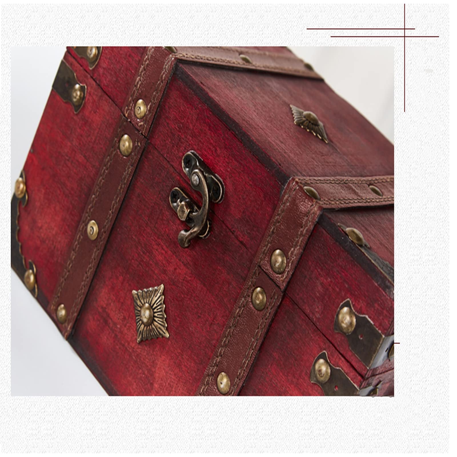 Kit de costura, caja de coser, juego de caja de costura de madera antigua, con hilo/aguja/tijeras y otros accesorios, adecuado para madres, abuelas, marrón