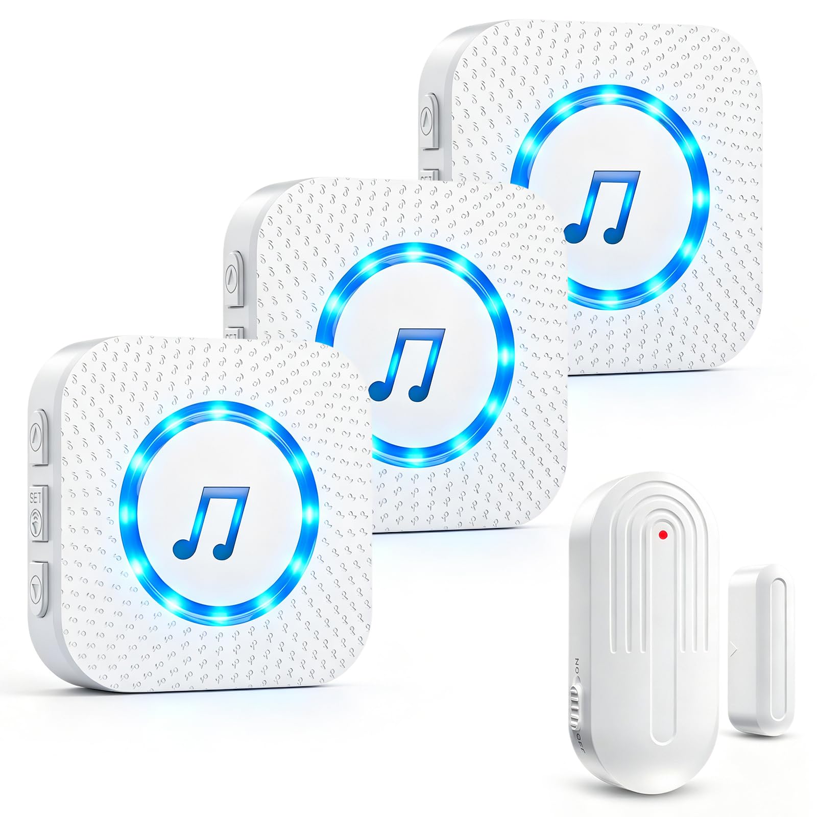 SANJIE Wireless Door Open Alarm Sensor Chime 3 UK Receivers 1 Sensor