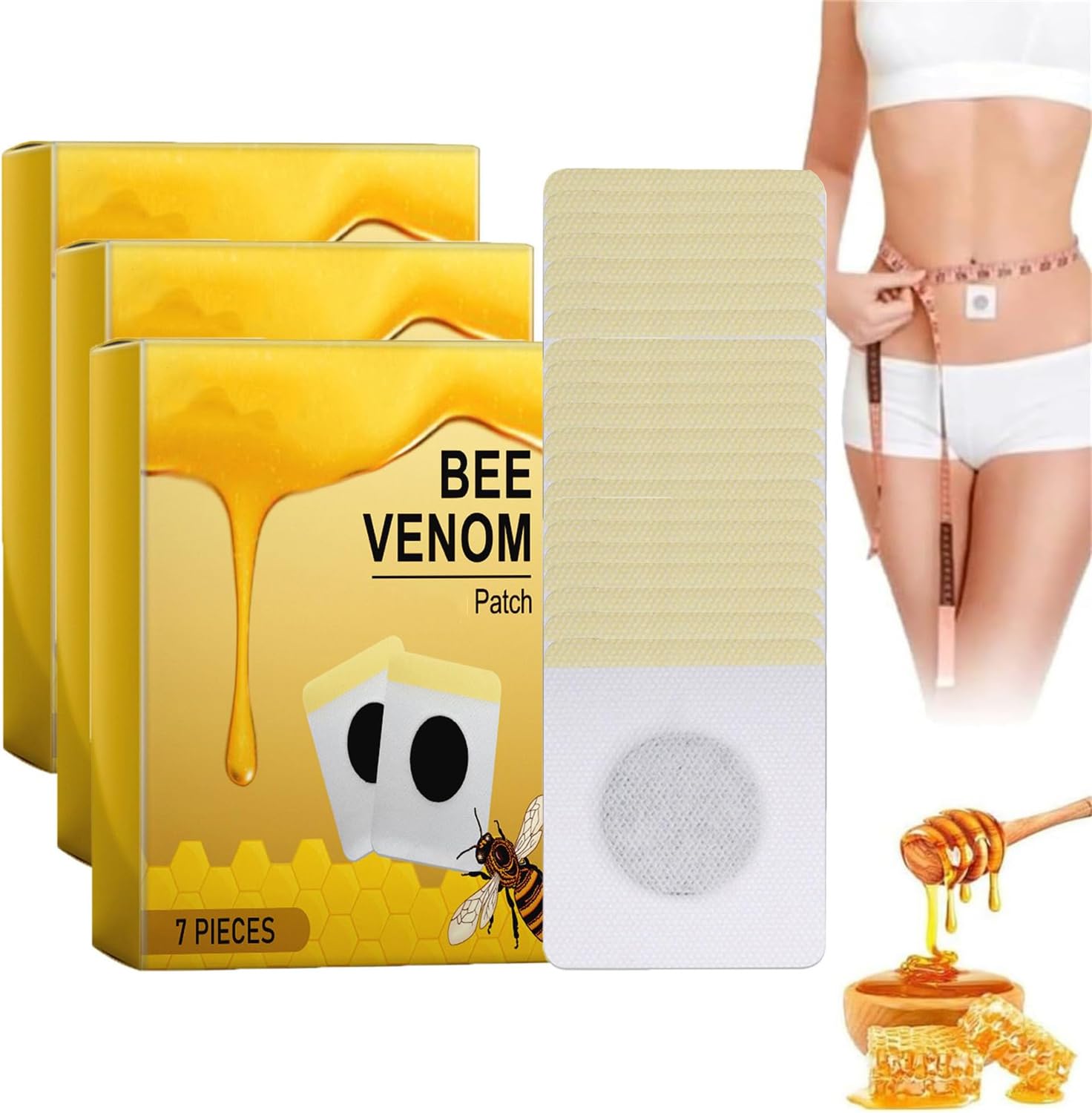 Beeve-nom Slimming Patches,Bee Ve-nom Lymphatic Drainage Slimming Patch,Bee Ve-nom Lymphatic Patches,Body Curves Body Shaping Stickers (3Box)
