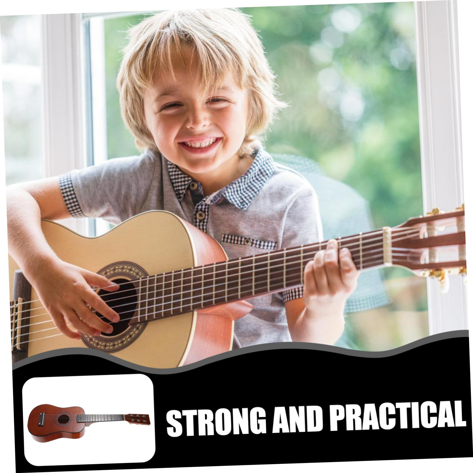 Guitarra de Juguete 23 Pulgadas de Madera para Principiantes Niños