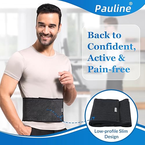 Miniatura 7 de Cinturón de hernia umbilical con 2 almohadillas de compresión, carpeta de apoyo abdominal para hombres y mujeres, compresión del vientreincisional,