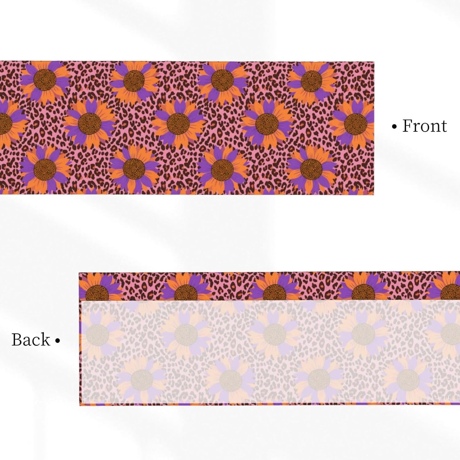 Valance for Windows Purple Orange Sunflower Leopard Print Decorative Rod Pocket Kitchen Curtain Valances Short Window Valance Curtains for Living Room Bedroom Bathroom 1 Panel 54x18Inch