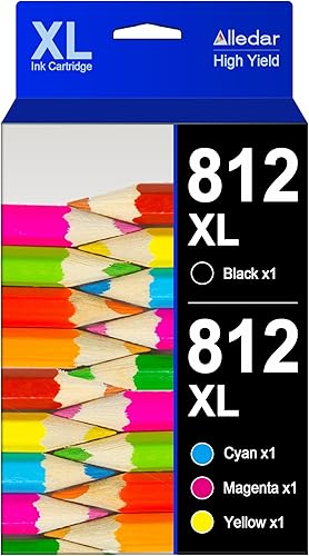 812XL - Paquete combinado de 4 cartuchos de tinta remanufacturados para Epson 812 XL T812XL para usar con Epson Workforce Pro WF-7840 WF-7820 disponible en Yaxa Costa Rica